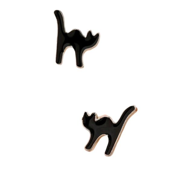 Black Cat 🐈‍⬛ Stud Earrings - Picture 3 of 4